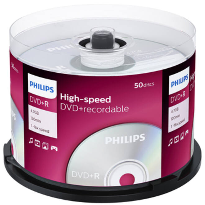 DVD+R Philips 4.7GB 16x SP (50)