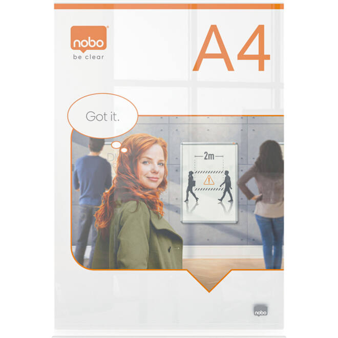 Infobord Nobo Premium Plus A4 acryl vrijstaand