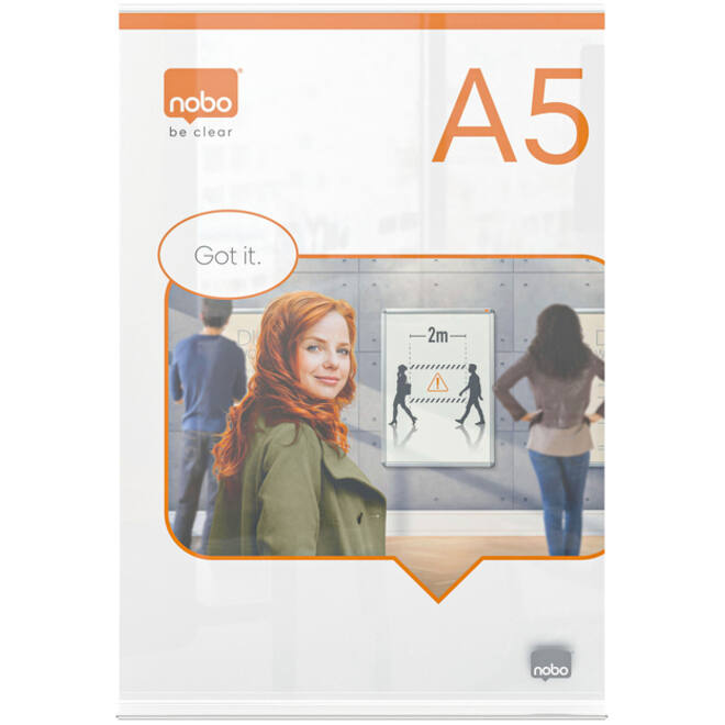 Infobord Nobo Premium Plus A5 acryl vrijstaand