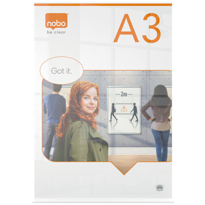 Infobord Nobo Premium Plus A3 acryl vrijstaand