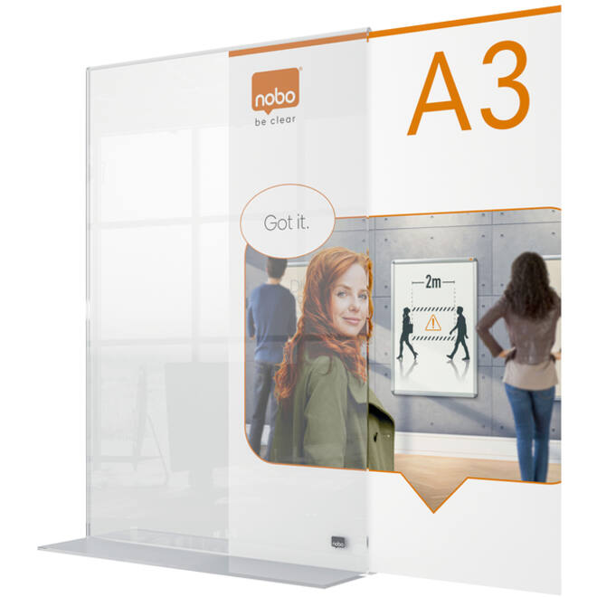 Infobord Nobo Premium Plus A3 acryl vrijstaand