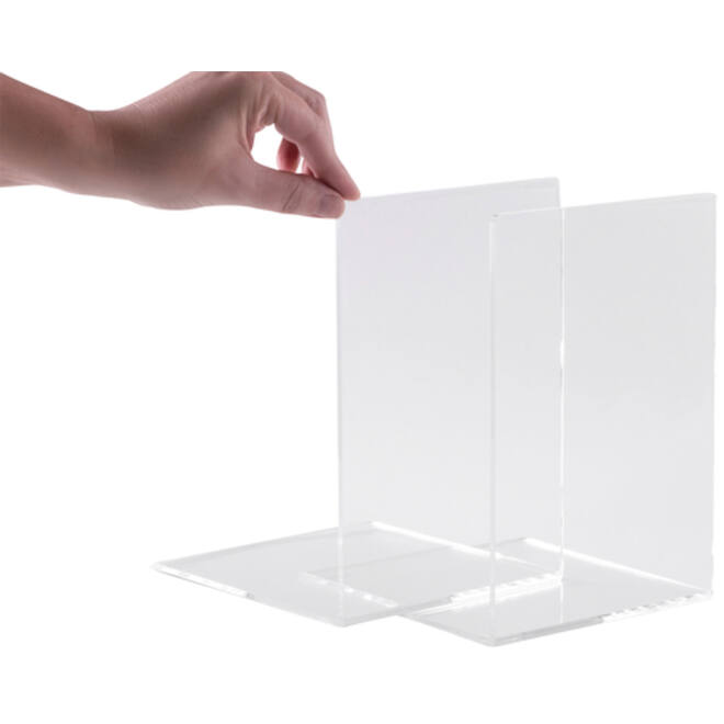 Boekensteun MAUL acryl 12x12x17cm set 2 glashelder