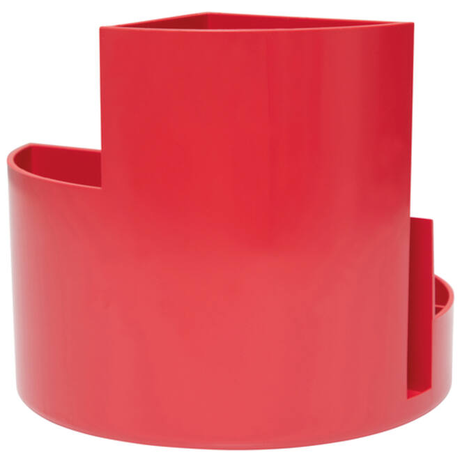 Pennenkoker MAULroundbox Blauwe Engel recycled 6 vaks rood