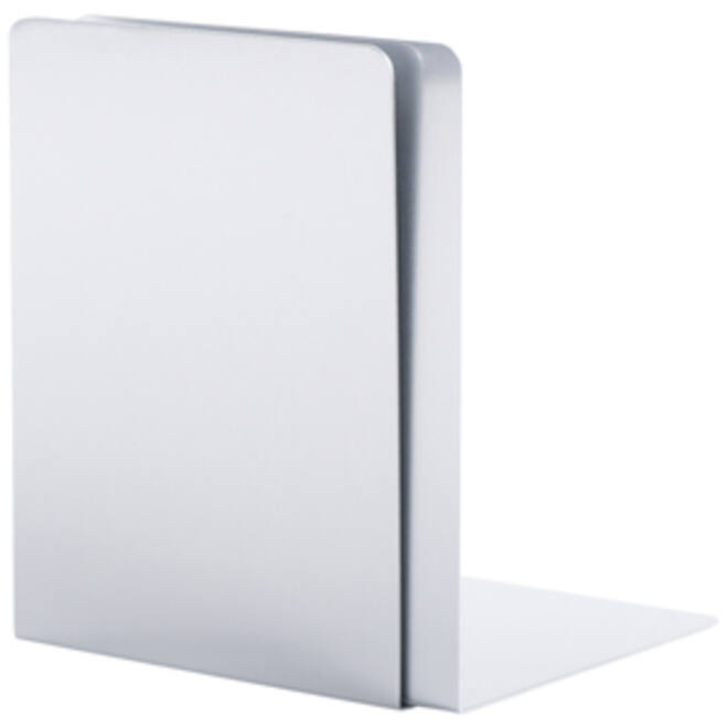 Boekensteun MAUL aluminium 16x15x21cm set 2 zilver