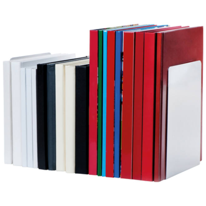 Boekensteun MAUL aluminium 16x15x21cm set 2 zilver