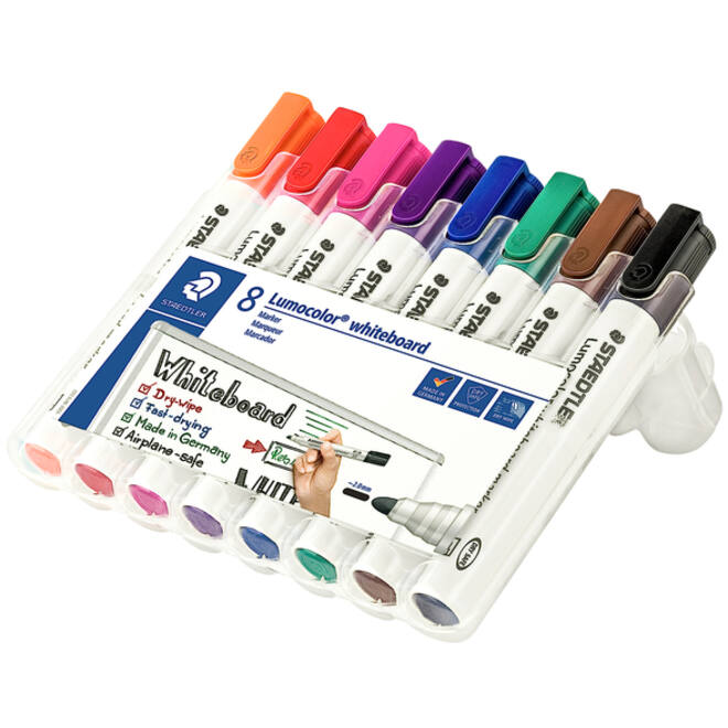 Viltstift Staedtler Lumocolor 351 whiteboard set à 8 stuks assorti