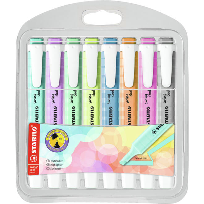 Markeerstift STABILO Swing cool 275/8 pastel assorti etui à 8 stuks