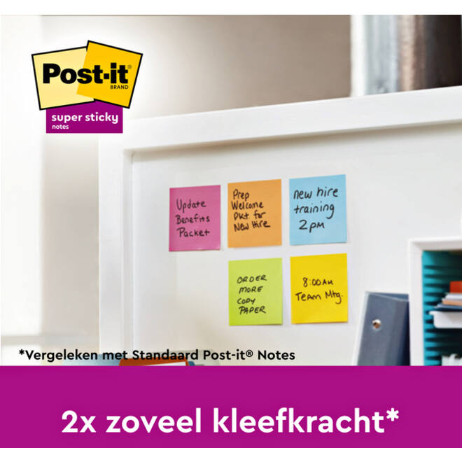 Memoblok Post-it 654 Super Sticky 76x76mm Soulful
