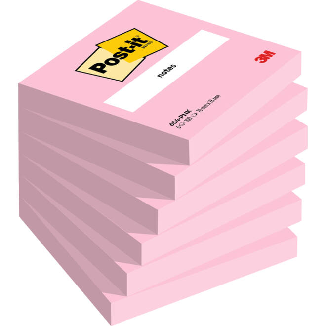 Memoblok Post-it 654 76x76mm roze