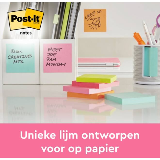 Memoblok Post-it 654 76x76mm roze