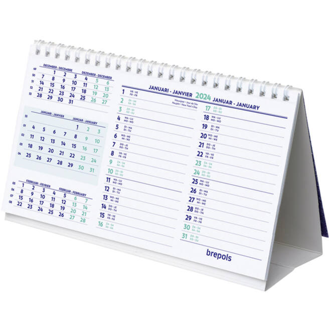 Bureaumaandkalender 2027 Brepols 210x125mm