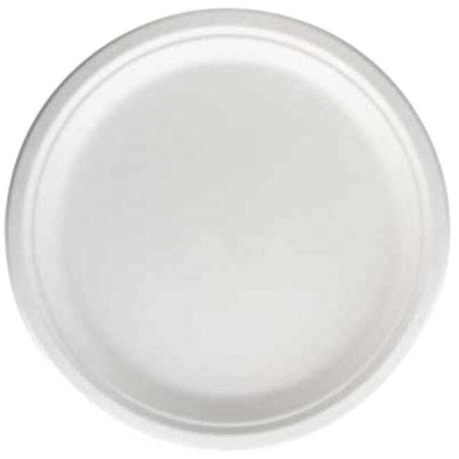 Bord IEZZY 260mm suikerriet PFAS-vrij wit 50 stuks wit
