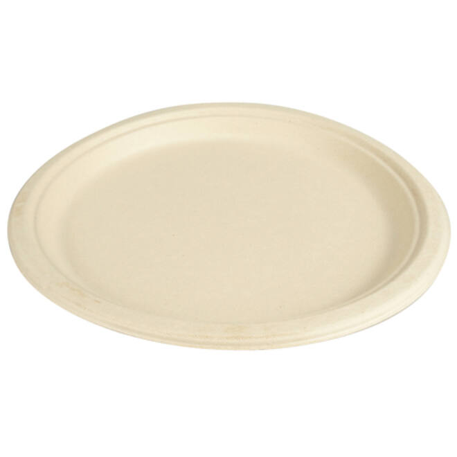 Bord IEZZY 260mm suikerriet PFAS-vrij naturel 50 stuks