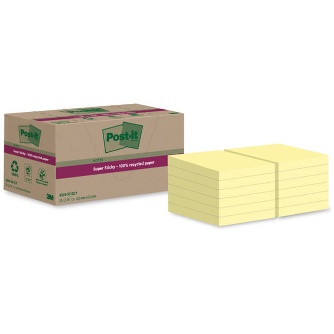 Memoblok Post-it 622 RSS12CY 47,6x47,6mm canary yellow