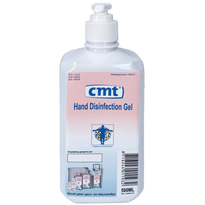 Handdesinfectie CMT systeemfles met pomp alcoholgel 500ml