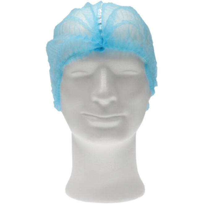 Haarnet CMT clip non-woven L 53cm met detectie strip PP blauw