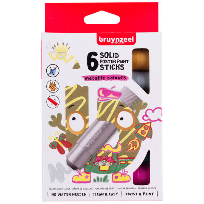 Plakkaatverf sticks Bruynzeel set á 6 metallickleuren