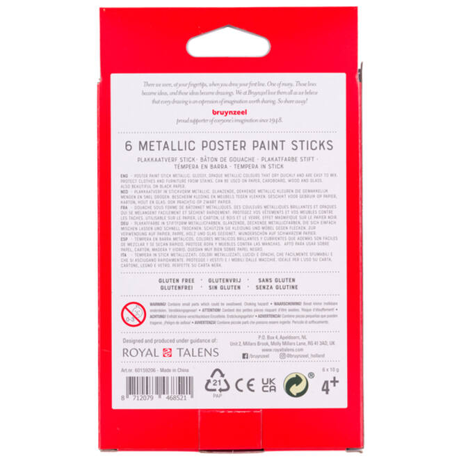 Plakkaatverf sticks Bruynzeel set á 6 metallickleuren