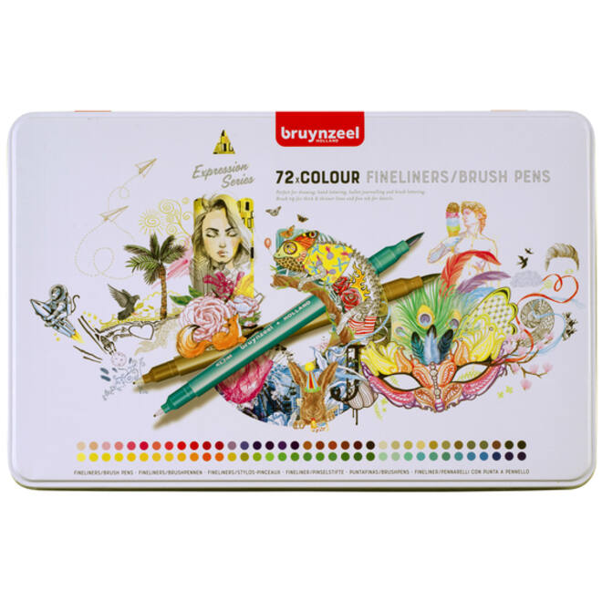 Fineliner Bruynzeel set á 72 kleuren assorti