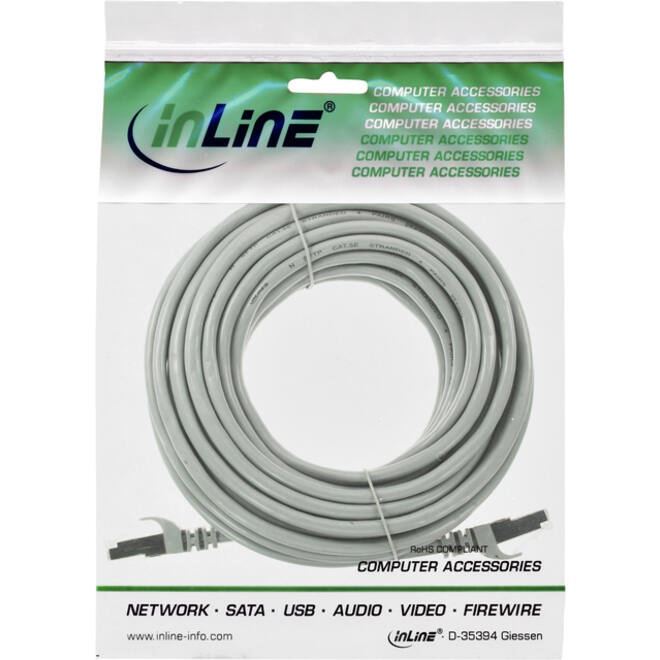 Kabel InLine Cat5e SF UTP 10 meter grijs