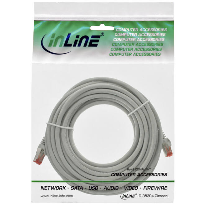 Kabel InLine Cat.6 S FTP koper 10 meter grijs