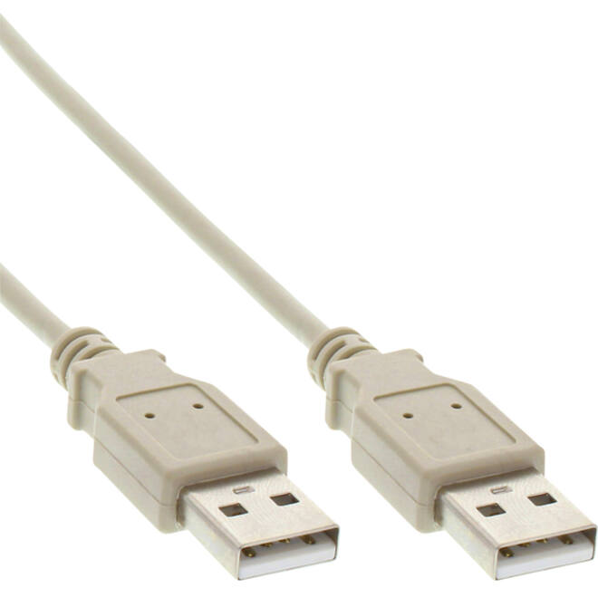 Kabel Inline USB-A 2.0 M-M 2 meter beige