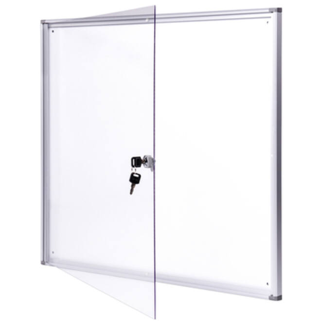 Binnenvitrine wand MAULextraslim whiteboard 6xA4 met slot