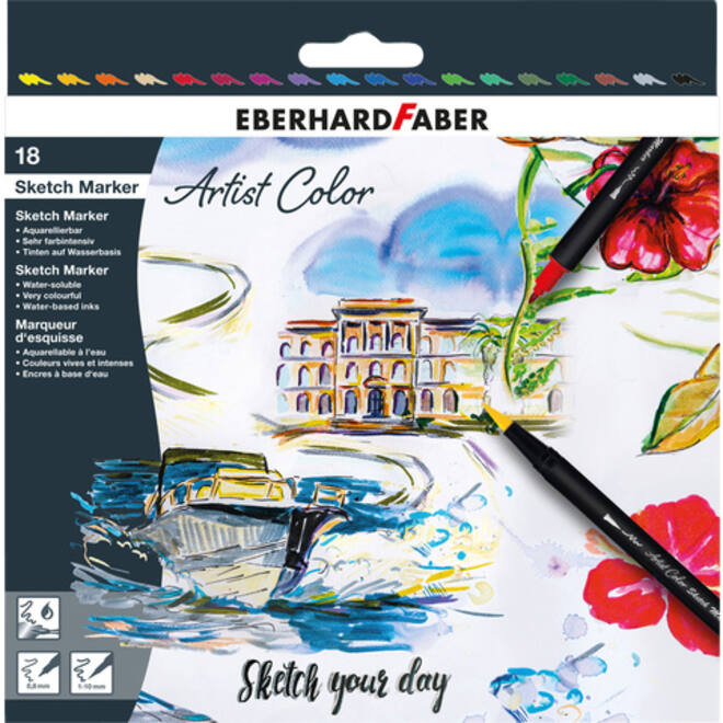 Sketch marker Eberhard Faber 18 stuks assorti