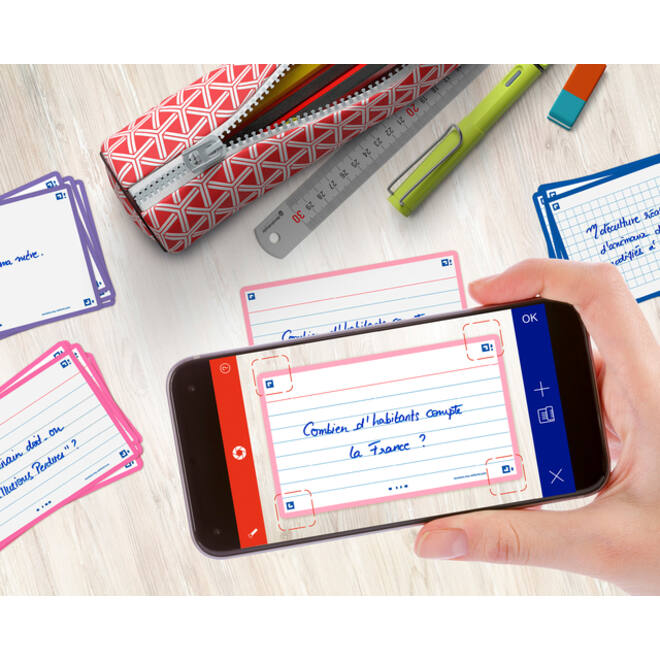 Flashcard Oxford 2.0 75x125mm 80vel 250gr lijn roze