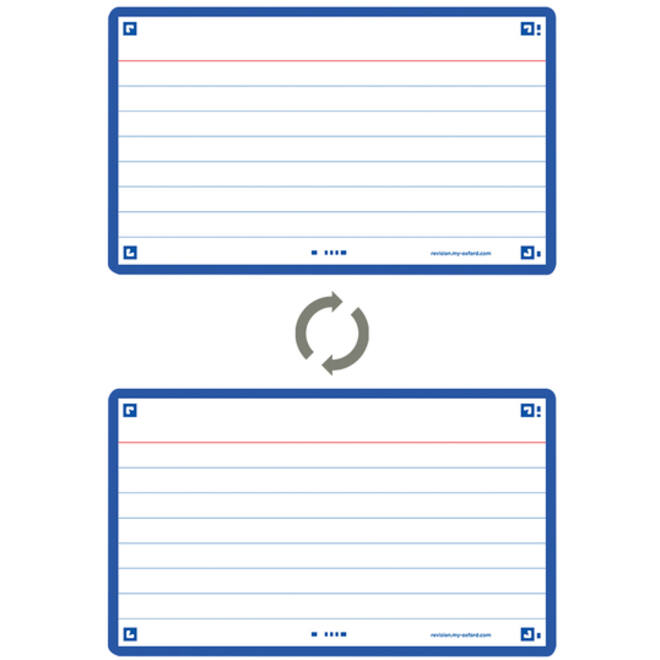 Flashcard Oxford 2.0 75x125mm 80vel 250gr lijn blauw