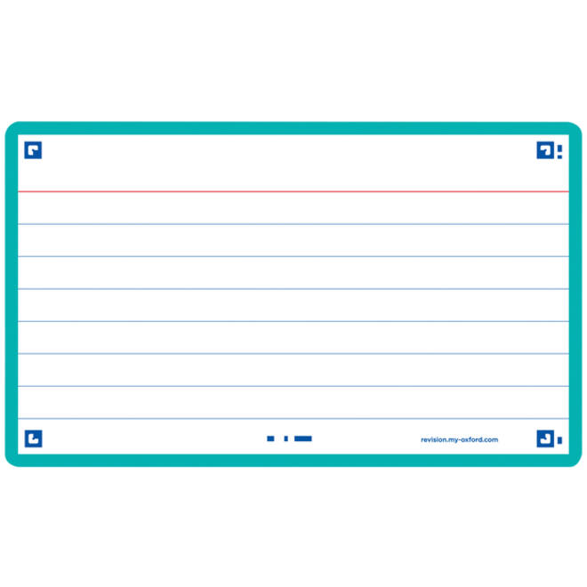 Flashcard Oxford 2.0 75x125mm 80vel 250gr lijn mint