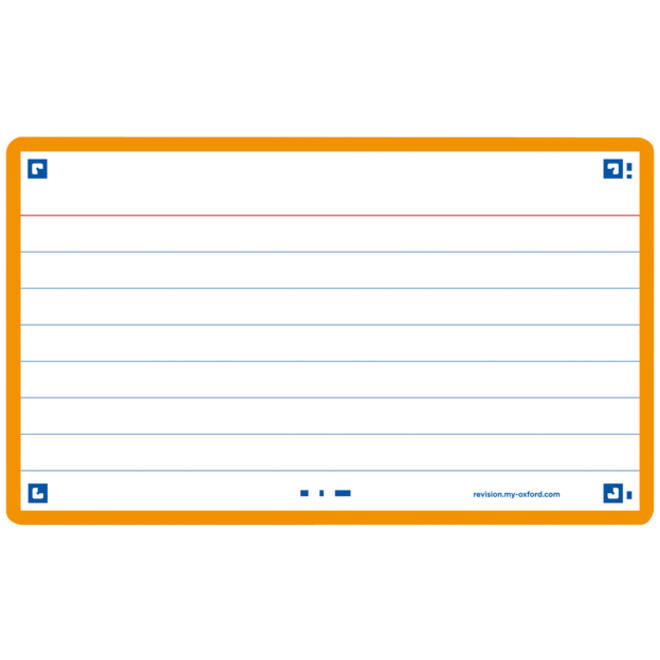 Flashcard Oxford 2.0 75x125mm 80vel 250gr lijn oranje