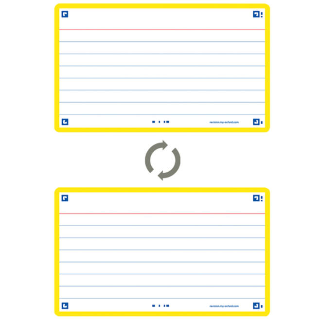Flashcard Oxford 2.0 75x125mm 80vel 250gr lijn geel