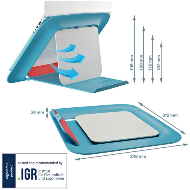 Laptopstandaard Leitz Ergo Cosy blauw