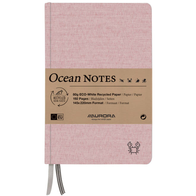 Notitieboek Aurora Ocean A5 192blz lijn 80gr linnenstructuur kaft rood