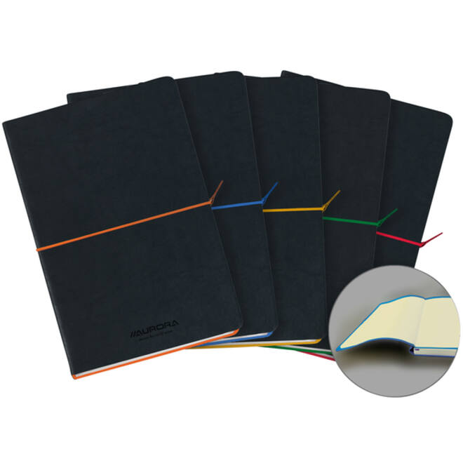 Notitieboek Aurora Tesoro A5 192blz lijn 80gr assorti