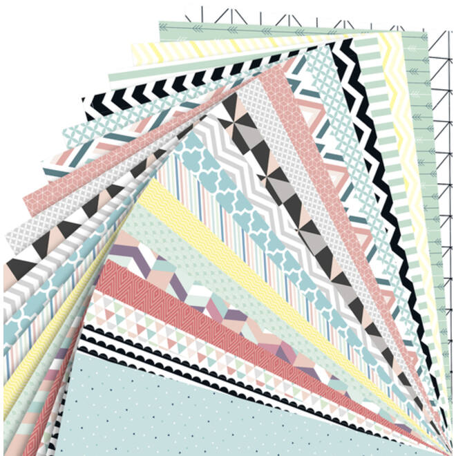 Papierblok Folia Geometrie 24x34cm 270gr 20 vel assorti