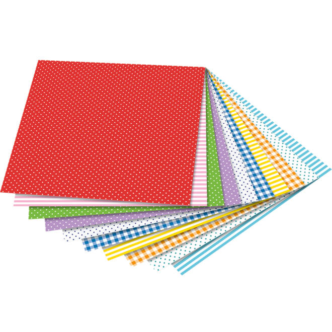 Vouwblaadjes Folia 80gr 20x20cm 50 vel 2-zijdig 10 basics designs