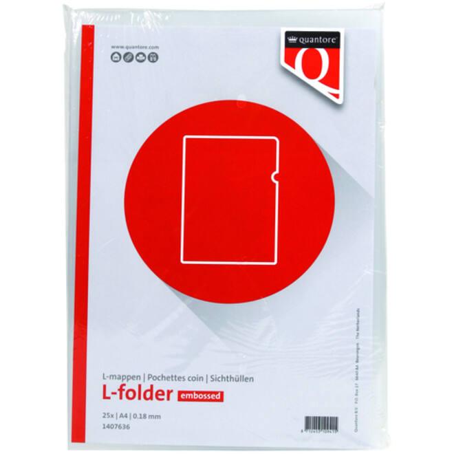 Insteekmap L-model Quantore A4 PP 0.18mm nerf 25 stuks