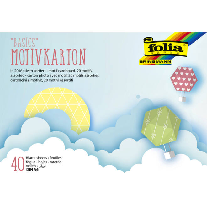 Fotokarton Folia 2-zijdig A6 40 vel 20 designs