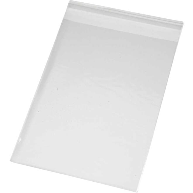 Cellofaanzak Creativ Company 17.3x12.3cm 25 micron met plakstrip 200 stuks