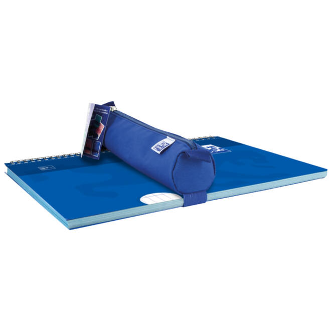 Pennenetui Oxford rond blauw