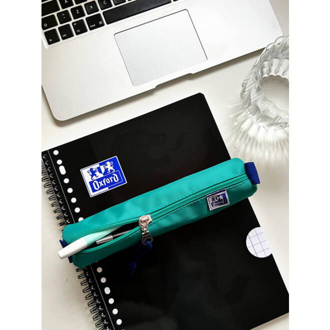 Pennenetui Oxford rond turquoise