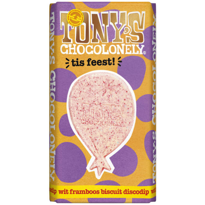 Chocolade Tony's Chocolonely tis feest reep 180gr