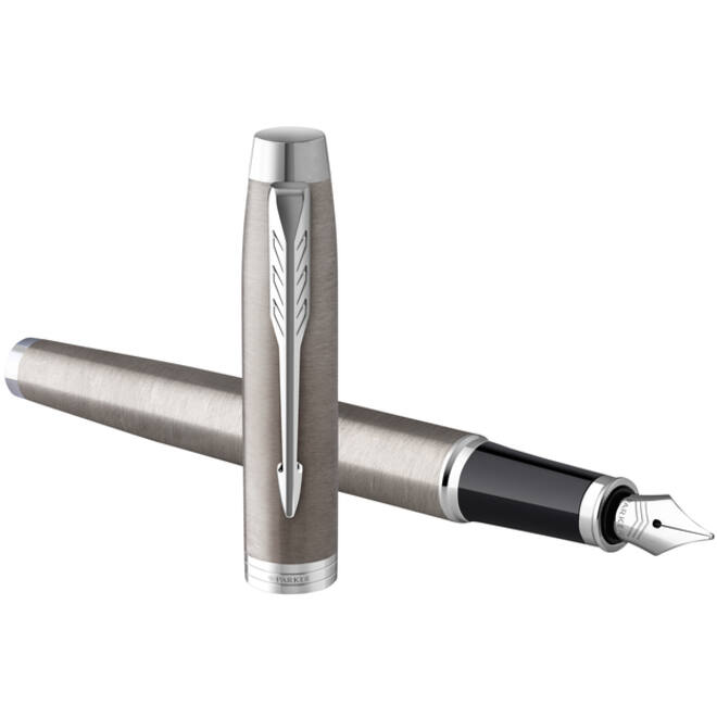 Balpen en vulpen Parker IM stainless steel CT medium