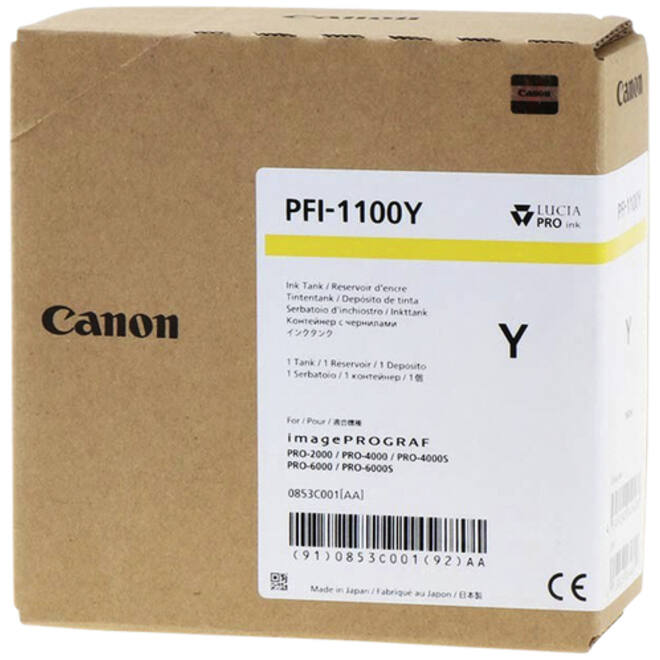 Inktcartridge Canon PFI-1100 geel