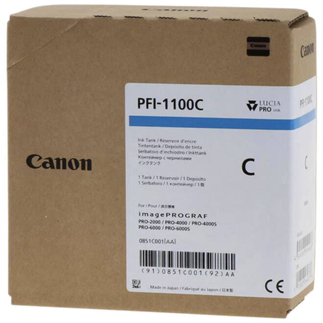 Inktcartridge Canon PFI-1100 blauw