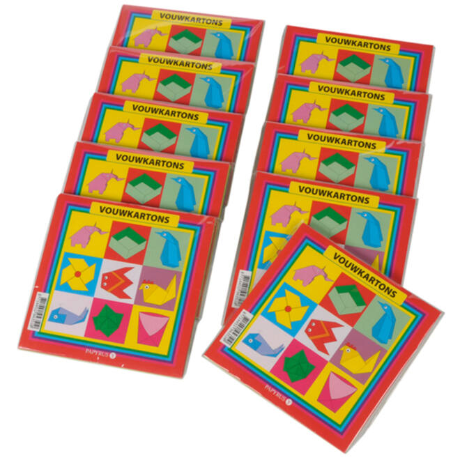 Vouwkartons vierkant 12x12cm 105gram assorti