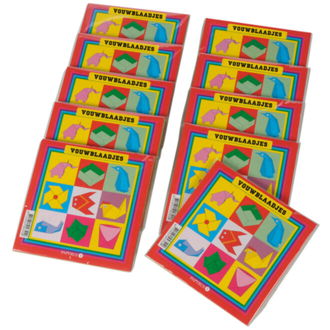 Vouwblaadjes vierkant 12x12cm 65gram assorti
