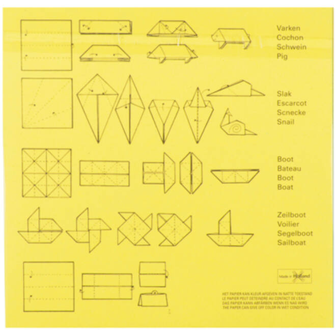 Vouwblaadjes vierkant 12x12cm 65gram assorti